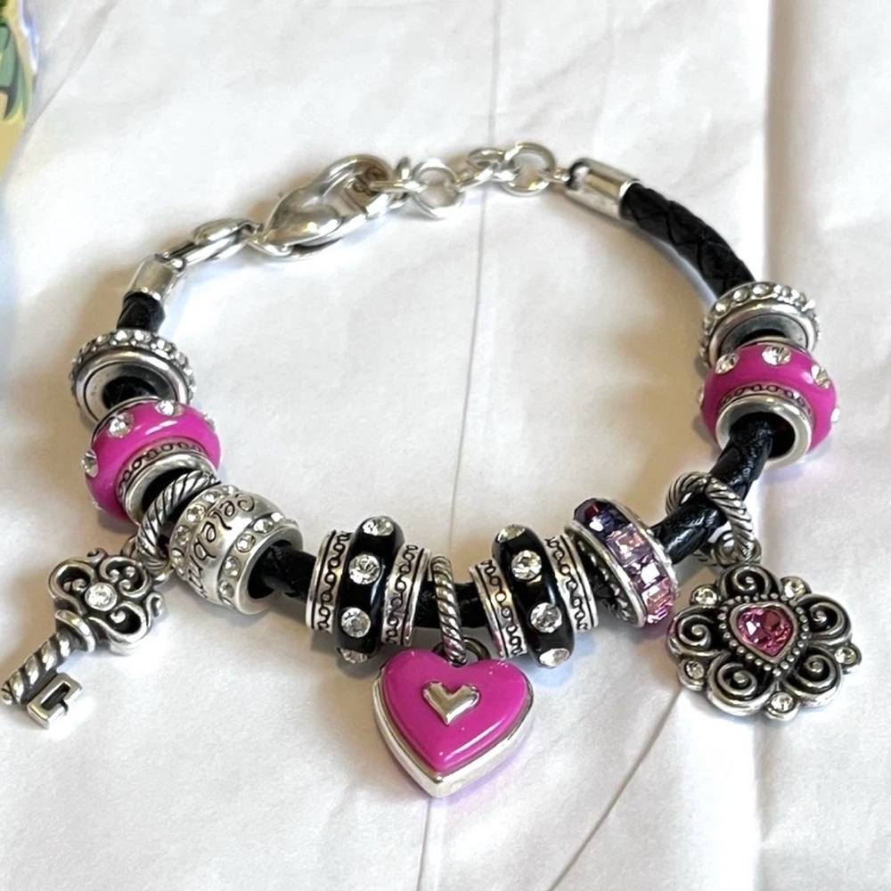 Brighton Magic Key charm Silver with clear crystal accents Retired - Picture 5 of 5